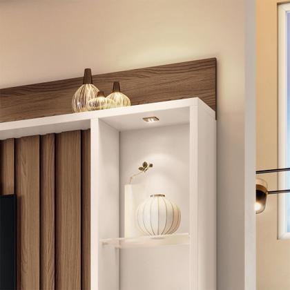 Imagem de Home Theater Decorativo Perseu TV até 60" com LED Castanho/Off White G26 - Gran Belo