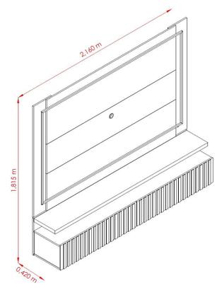 Imagem de Home Theater Gaia para TV de até 75 polegadas - Cinamomo Off White - Madetec