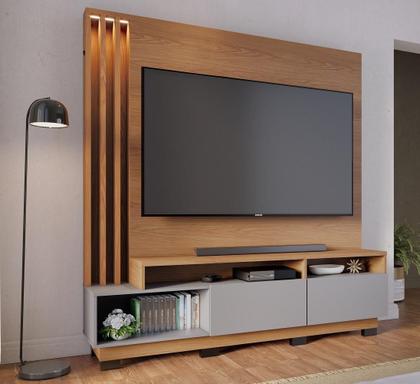 Imagem de Home Theater Humaitá com Led Para Tv de até 65 Polegadas Freijó Cinza Colibri