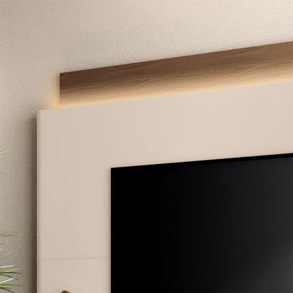 Imagem de Home Theater Nobre TV até 85 Polegadas com LED Off White/Castanho G26 - Hb Móveis