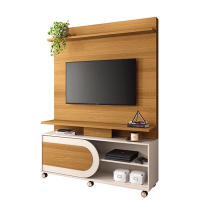 Imagem de Home Theater Órbis com Rodízios TV até 55 Polegadas em Cinamomo/Off White G26 - Hb Móveis