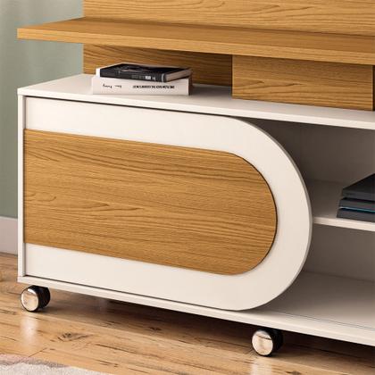 Imagem de Home Theater Órbis TV até 55 Polegadas com Rodízios Cinamomo/Off White G26 - Hb Móveis