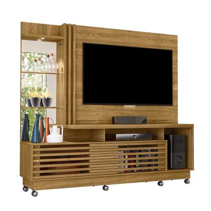 Imagem de Home Theater Stall 2 Portas 2 Prateleiras Iluminação LED até 60 Cumaru G97 - Gran Belo