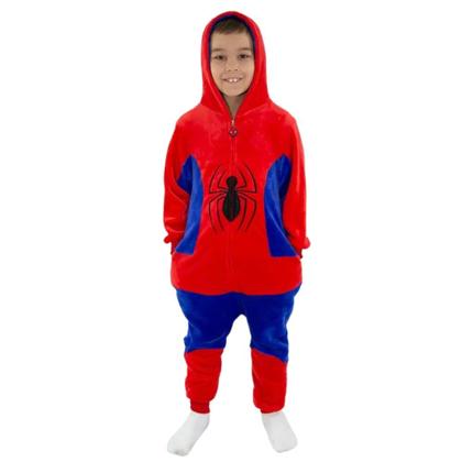 Imagem de Homem Aranha Kigurumi Pijama Roupa Fantasia Macacão Infantil Oficial Marvel