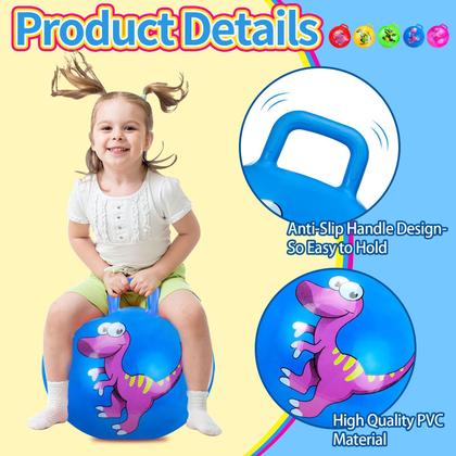 Imagem de Hopper Ball Hymaz Dinosaur de 18 polegadas com alças e bomba de ar, 5 unidades