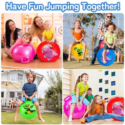 Imagem de Hopper Ball Hymaz Dinosaur de 18 polegadas com alças e bomba de ar, 5 unidades