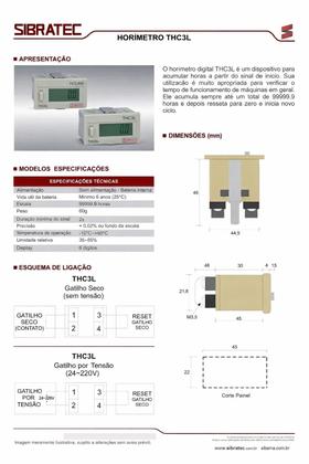 Imagem de Horimetro thc3l digital gatilho contato seco sibratec