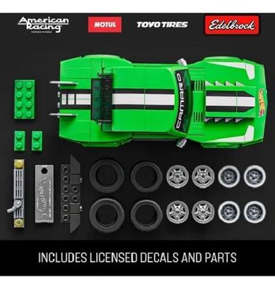 Imagem de Hot Wheels Brick Shop Blocos Montar Custom 68 Camaro  Exclusiva Miniatura Metal  289 peças