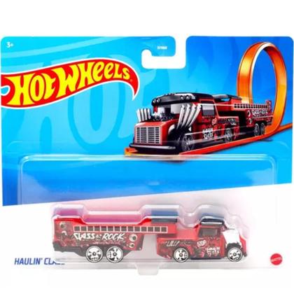 Imagem de Hot wheels caminhão track fleet haulin class - mattel jcm68/hyt56