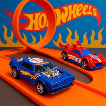 Imagem de Hot Wheels Fast Racer Carrinho De Fricção Emite Som De Motor E Luz Para Crianças
