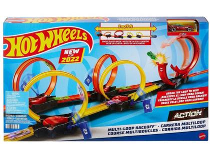 Imagem de Hot Wheels Pista De Brinquedo Corrida Multi Loop - 34cm Mattel