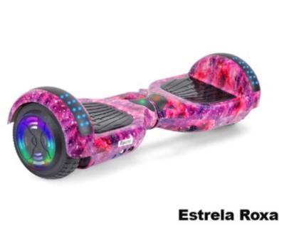 Imagem de Hoverboard 6,5 com LED e Bluetooth roxo estrelar Com bolsa de transporte