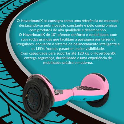 Imagem de Hoverboard Elétrico 10 Polegadas Rosa HoverboardX Com Leds