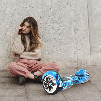Imagem de Hoverboard Elétrico 6,5 Polegadas Azul Militar Led Bluetooth