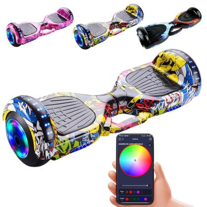 Imagem de Hoverboard Skate Elétrico 2024 nova geração led Infantil, 6.5" Led Musicas Bluetooth  Bateria De Grande Capacidade Motor Brushless