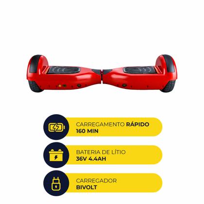 Imagem de Hoverboard Skate Elétrico 6.5 Led Bluetooth Vermelho