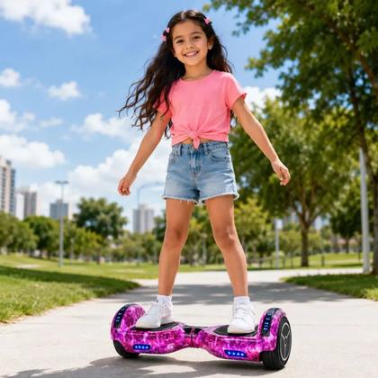 Imagem de Hoverboard Skate Eletrico Rosa Galaxia 6.5 Bluetooth