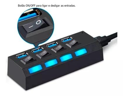 Imagem de Hub 4 Portas Usb 2.0 Para notebook e PC