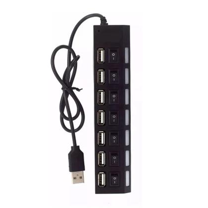 Imagem de Hub 7 Portas Usb 2.0 Preto Com Chave Seletora AU-017 L Tomex