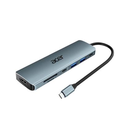 Imagem de HUB Acer ODK360 USB-C 3.1, 7 em 1, para HDMI, 2x USB 3.1, USB-C 3.1, USB-C 90W, Cartão SD e Micro SD - GP.DCK11.02A