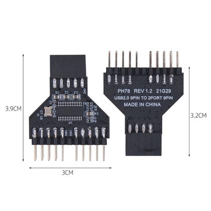 Imagem de Hub Adaptador Usb 9 Pinos Interno Placa Mãe Jusb1 2 Portas