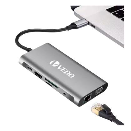 Imagem de Hub Adaptador USB Tipo C 10 em 1 com HDMI 4k CG