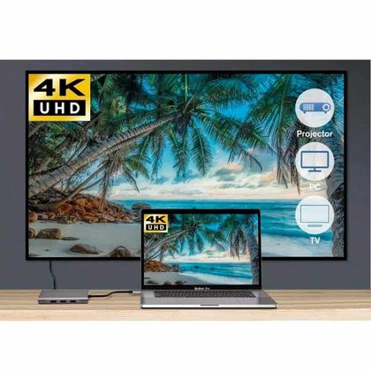 Imagem de Hub Adaptador USB Tipo C 10 em 1 com HDMI 4k CG