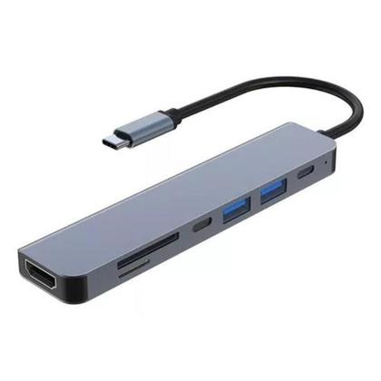 Imagem de Hub Adaptador Usb Tipo C 7 Em 1 Compatível