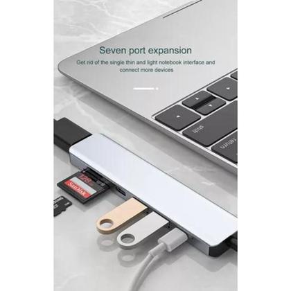Imagem de Hub Adaptador Usb Tipo C 7 Em 1 Compatível