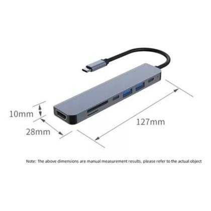 Imagem de Hub Adaptador Usb Tipo C 7 Em 1 Compatível