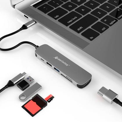 Imagem de Hub Cabo Tipo C 6 Portas USB HD HDMI 4K Extensor