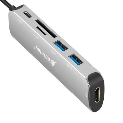 Imagem de Hub Cabo Tipo C 6 Portas USB HD HDMI 4K Extensor