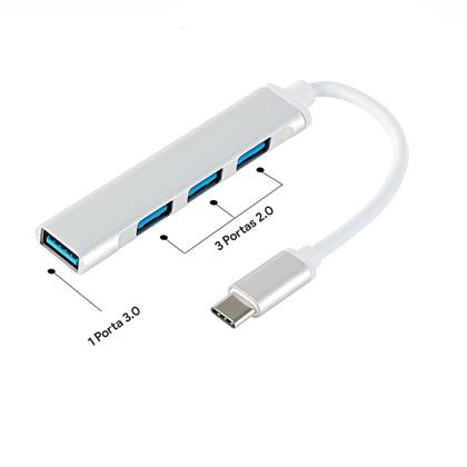 Imagem de Hub Cabo Tipo C Extensor 4 Portas High Speed Hd Pen Drive