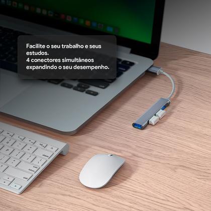 Imagem de Hub Cabo Tipo C Extensor 4 Portas High Speed Hd Pen Drive