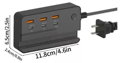 Imagem de Hub Carregador De Mesa 3 Portas Usb E 3 Portas Tipo C