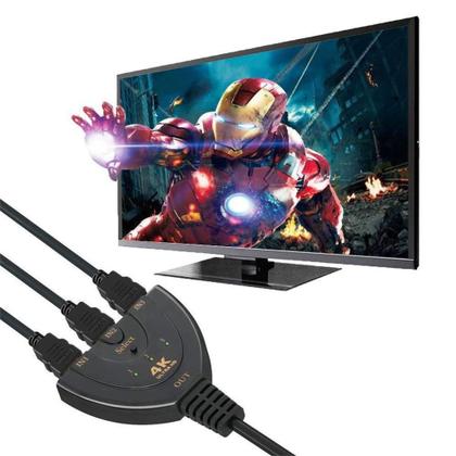 Imagem de Hub Hdmi Switch 3x1 Adaptador Cabo 3 Entradas E 1 Saída NF