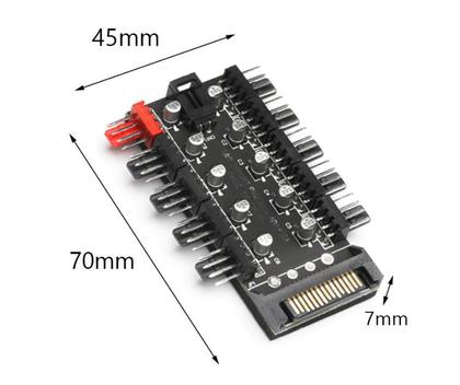 Imagem de Hub Multi Fans Até 10 Cooler 3 e 4 Pinos Controle Pwm