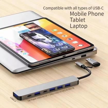 Imagem de Hub Multifuncional Extensor Type- C 7 Em 1 De Cabeça Dupla