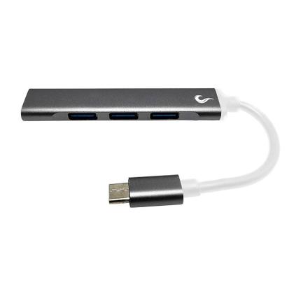 Imagem de HUB Rise Mode 02 USB-C 3.0, para 3x USB 2.0 e 1x USB 3.0, Cinza - RM-HUB-02