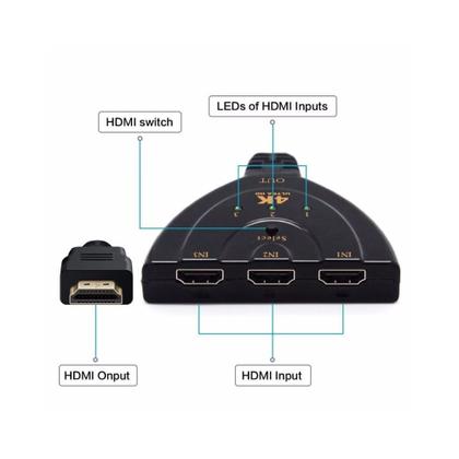 Imagem de Hub Switch HDMI 3 Portas em 1 Full HD Até 4K 3D