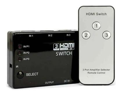 Imagem de Hub Switch Hdmi 3X1 Liga 3 Hdmi Na Tv