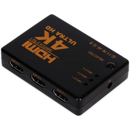 Imagem de Hub Switch Hdmi com 3 Entradas e 1 Saída Chaveador Divisor Full HD 1080p 4k 3D Com Controle