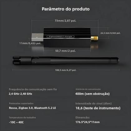 Imagem de Hub Universal Sem Fio Zigbee AVATTO Dongle USB Zigbee 3.0 Para Zigbee2MQTT Home Assistant