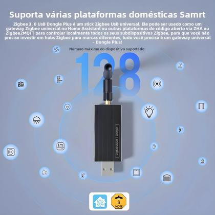 Imagem de Hub Universal Sem Fio Zigbee AVATTO Dongle USB Zigbee 3.0 Para Zigbee2MQTT Home Assistant