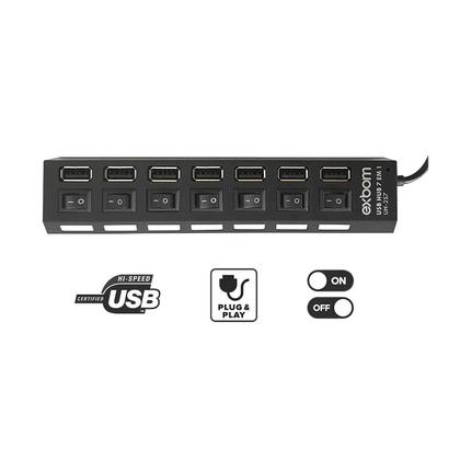Imagem de Hub Usb 2.0 7 Portas c/ Chave Individual Led Alta Velocidade