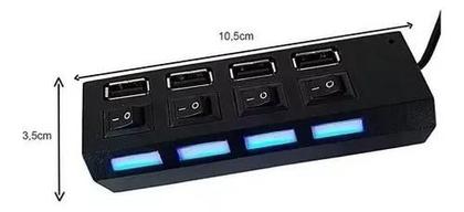 Imagem de Hub Usb 2.0 Com 4 Portas Cabo 1.2 Mts Vinik Huv-20 Tv/pc