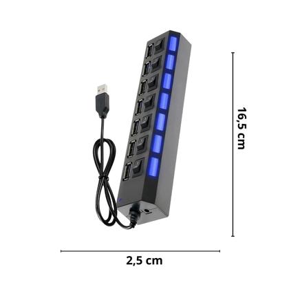 Imagem de Hub USB 2.0 com 7 Portas Extensor Prático c/ Chave Seletoral