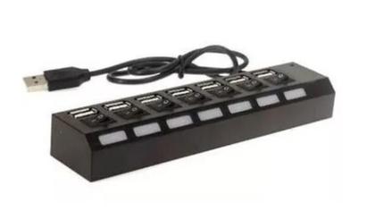Imagem de Hub Usb 2.0 Com 7 Portas Switch On/off E Led Indicador Full