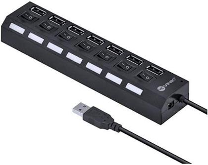 Imagem de Hub Usb 2.0 Com 7 Portas Switch On/off E Led Indicador - KTS