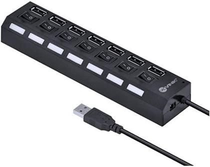 Imagem de Hub Usb 2.0 Com 7 Portas Switch On/off E Led Indicador - KTS